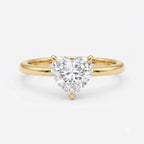 Minimalist Heart Cut Lab Diamond Engagement Ring