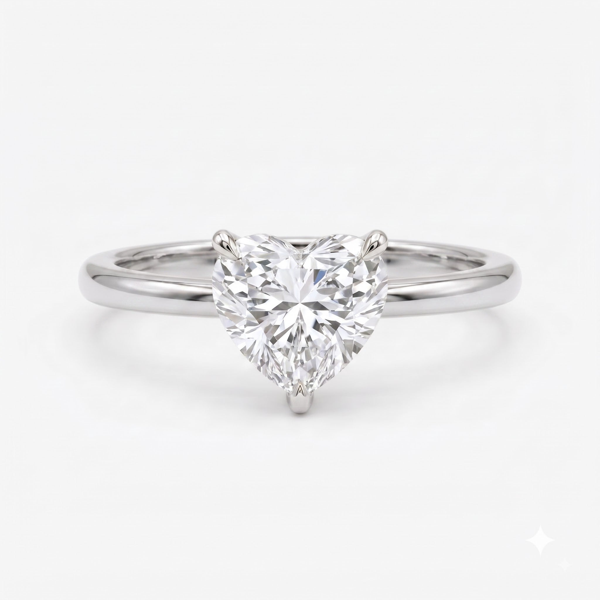 Minimalist Heart Cut Lab Diamond Engagement Ring