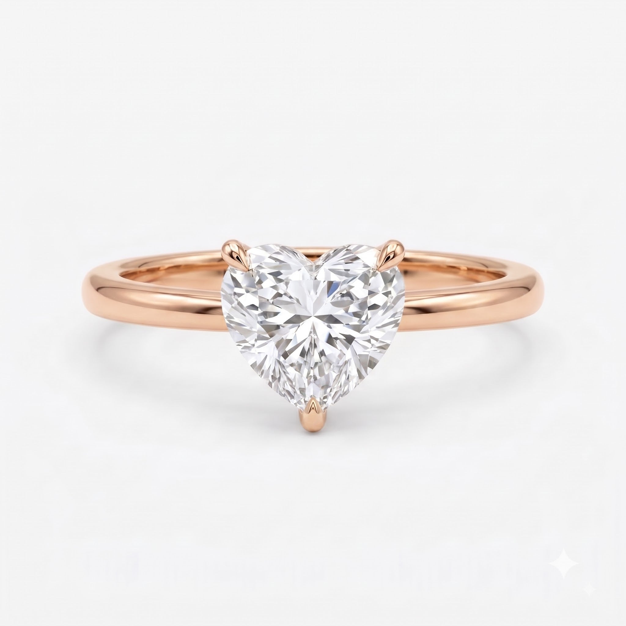 Minimalist Heart Cut Lab Diamond Engagement Ring