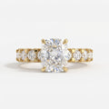 The Celestial Bloom Cushion Diamond Hidden Halo Ring