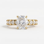 The Celestial Bloom Cushion Diamond Hidden Halo Ring