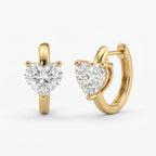 Élan Heart-shaped diamond huggie Hoops earrings