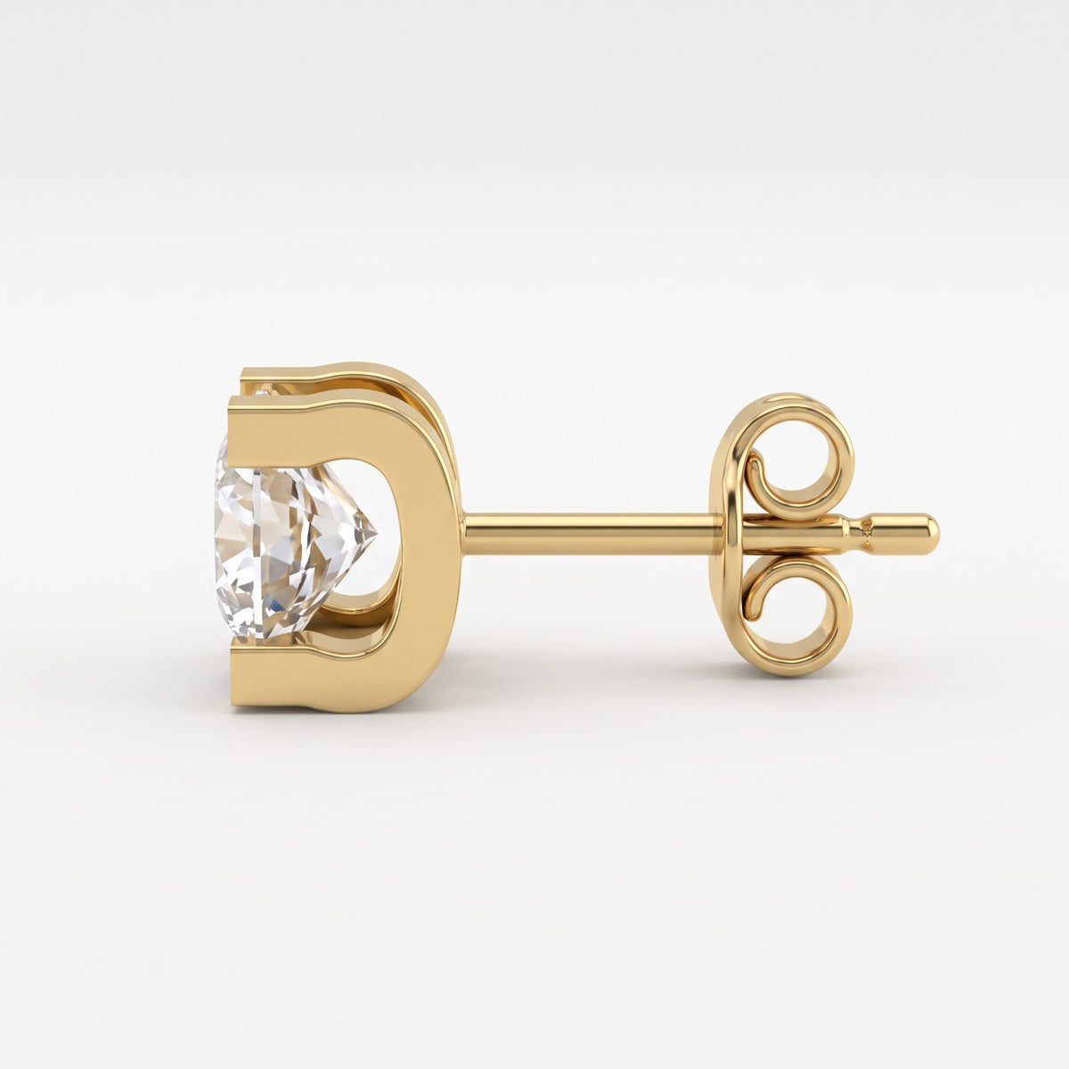 Modern Statement Round Diamond  Stud Earrings