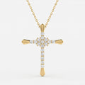 Radiance Round Diamond Cross Pendant Necklace