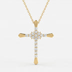 Radiance Round Diamond Cross Pendant Necklace