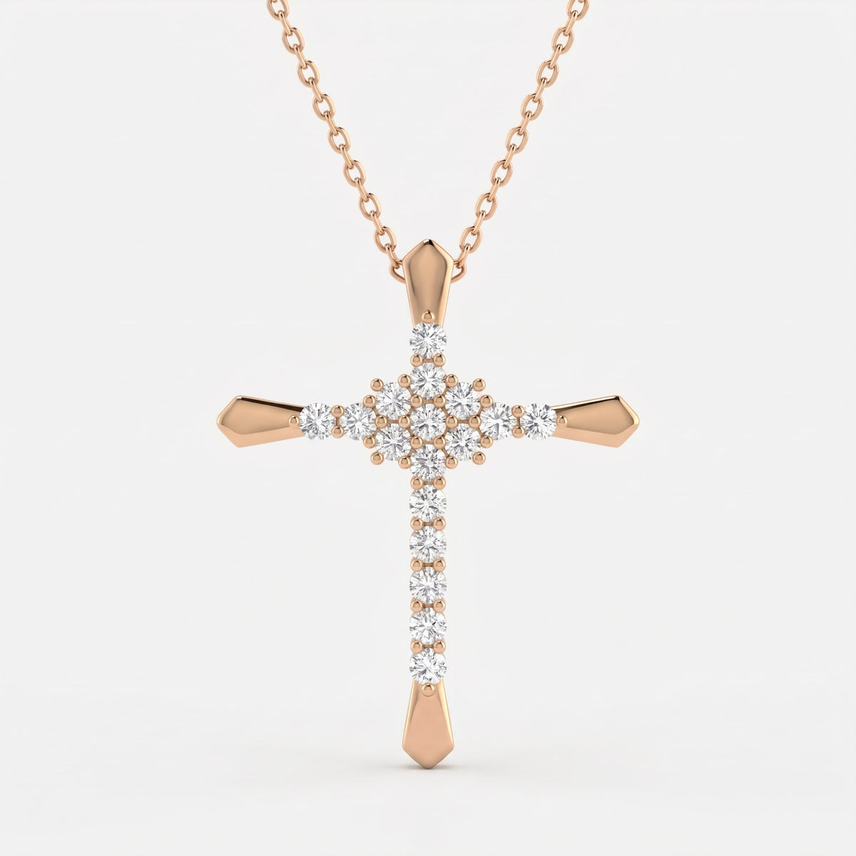 Radiance Round Diamond Cross Pendant Necklace