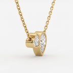 Eternal Embrace Dual Heart & Pear Diamond Pendant Necklace