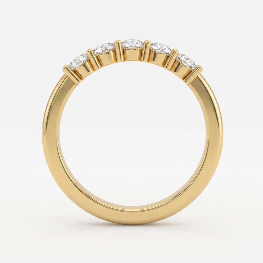 Modern Luxury five-stone round diamond Eternity Ring