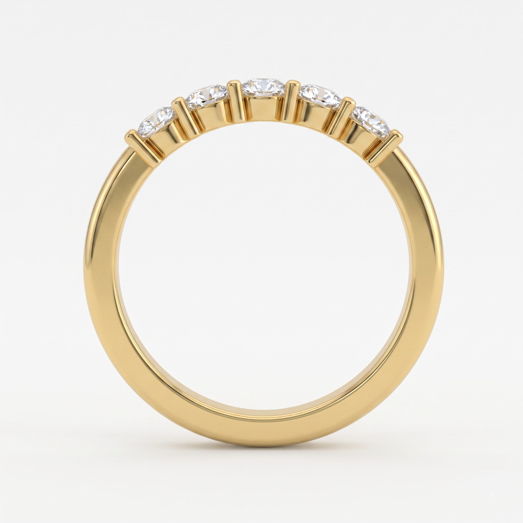 Modern Luxury five-stone round diamond Eternity Ring