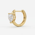 Élan Heart-shaped diamond huggie Hoops earrings