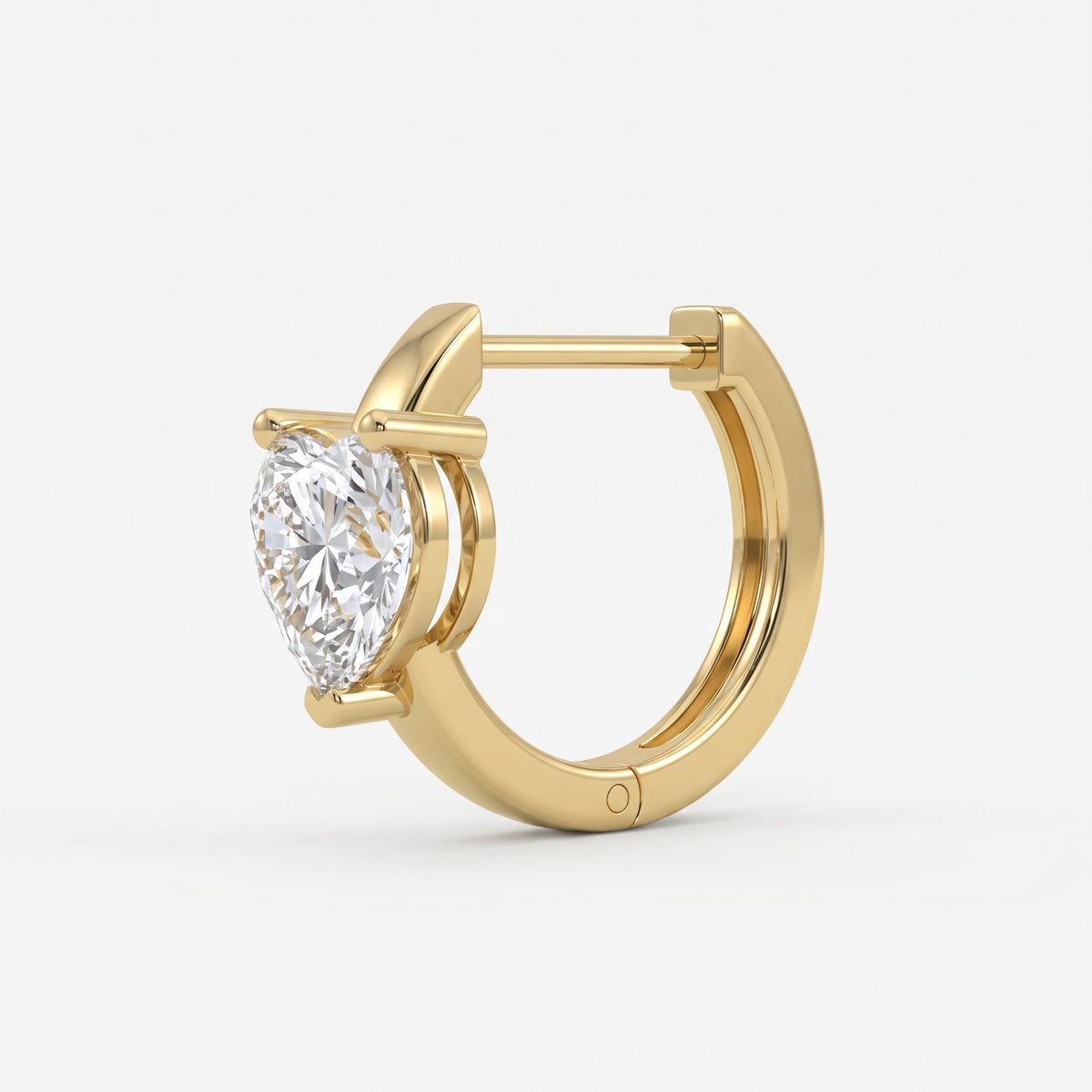 Élan Heart-shaped diamond huggie Hoops earrings