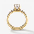 Luxe Radiance Round Brilliant Diamond Side Stone Ring