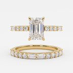 Celestia Luxe Emerald-Cut Diamond Hidden Halo Ring