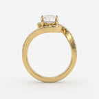 Celestia Twist Oval Diamond Crossover Side Stone Ring