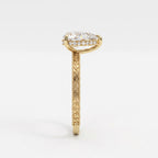 Élan Royale Pear-Cut Vintage Filigree Hidden Halo Ring