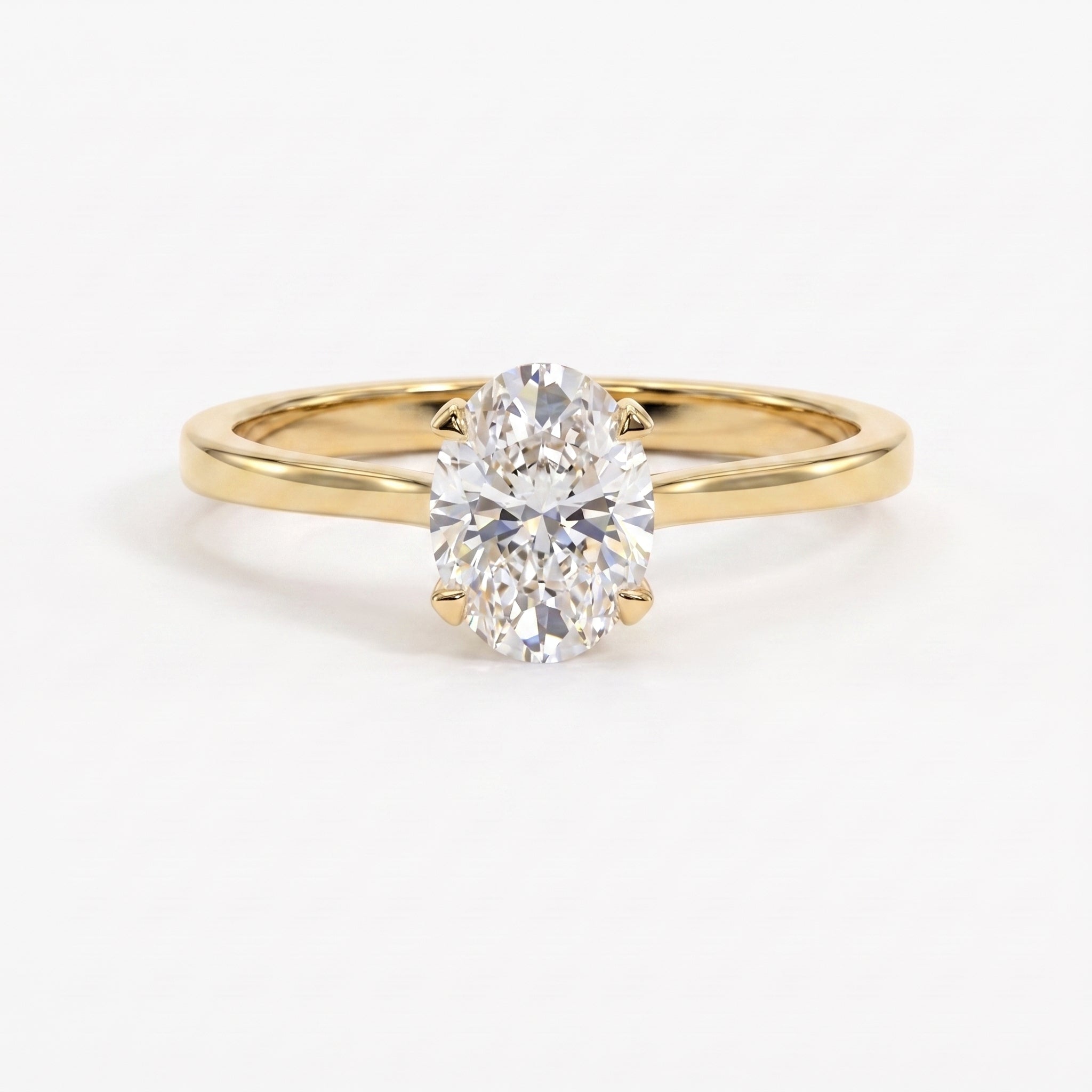Classic Oval Shape Diamond  Solitaire Engagement Ring