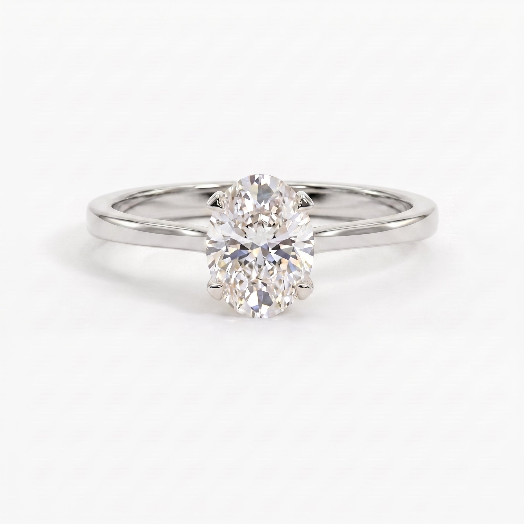 Classic Oval Shape Diamond  Solitaire Engagement Ring