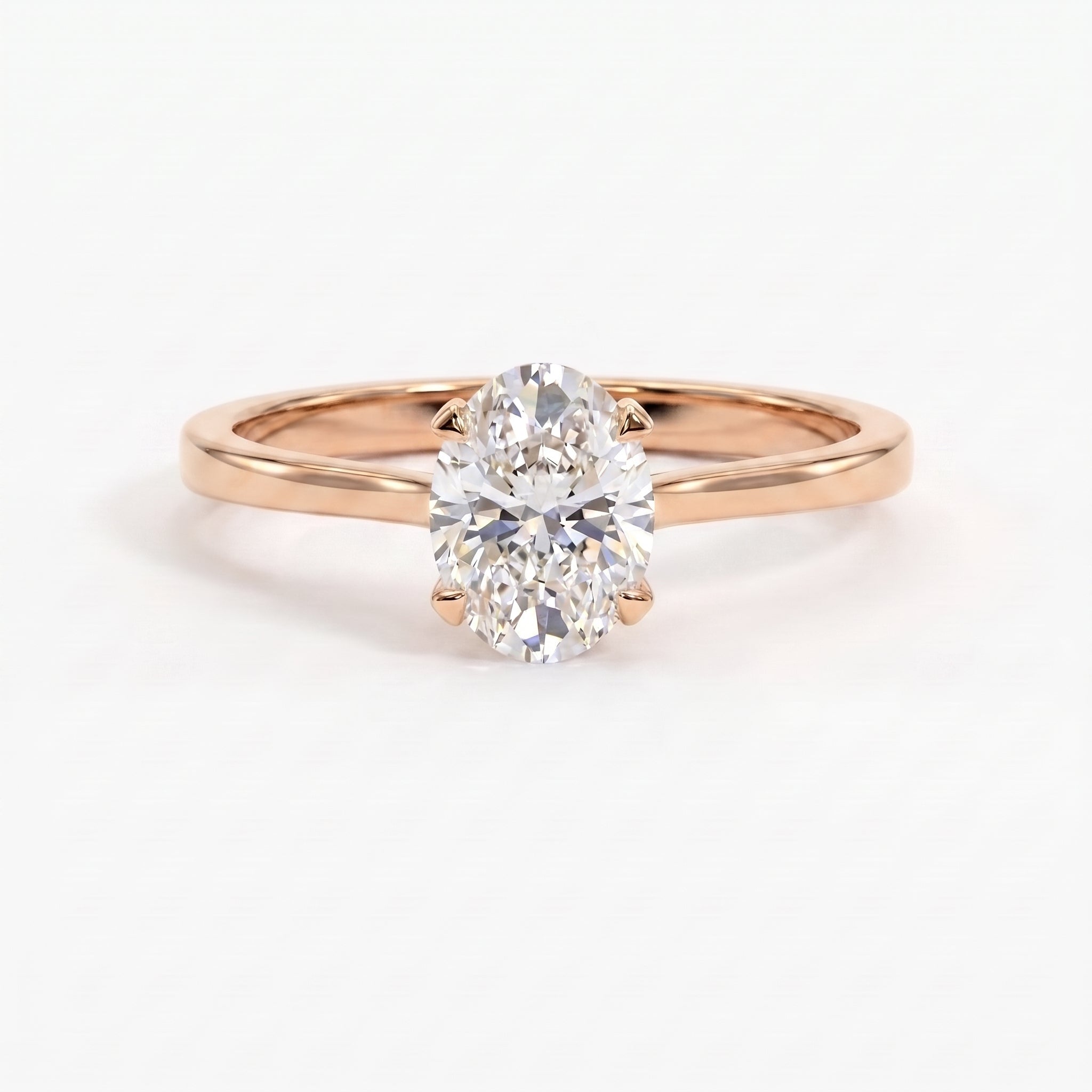 Classic Oval Shape Diamond  Solitaire Engagement Ring