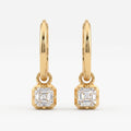 Luxury Asscher Cut Diamond Huggie Hoop Earrings