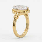 Luxury Celestia Timeless long Cushion Cut Diamond Solitaire Ring