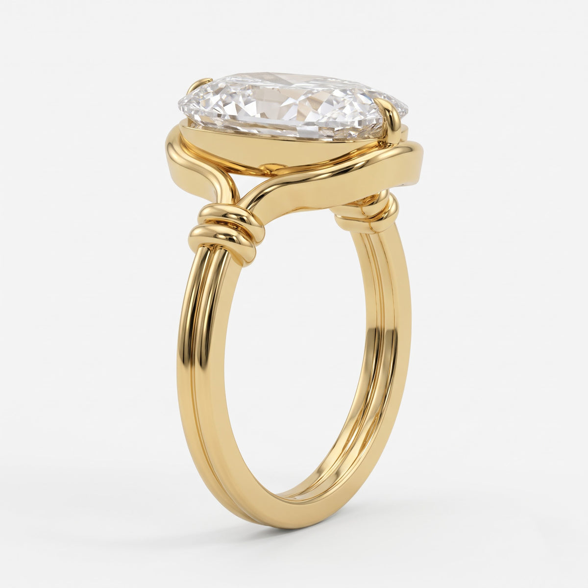 Luxury Celestia Timeless long Cushion Cut Diamond Solitaire Ring