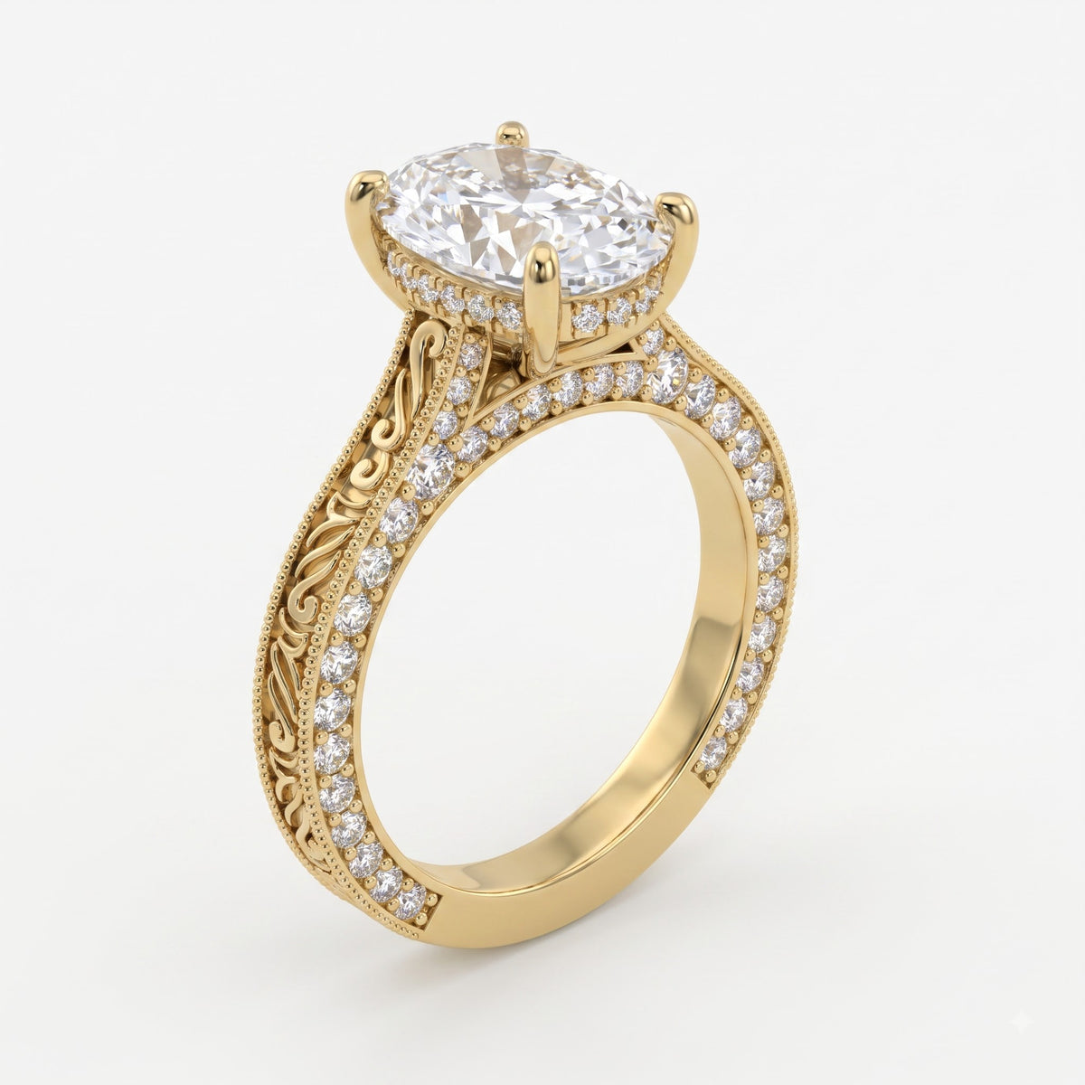 The Eternal Aurelia Oval Diamond Hidden Halo Ring