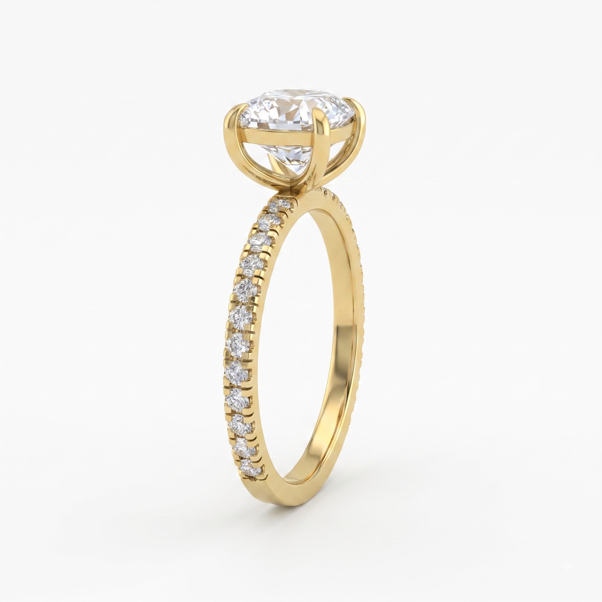 Modern Luxury Cushion Cut Lab Grown Diamond Engagement Ring