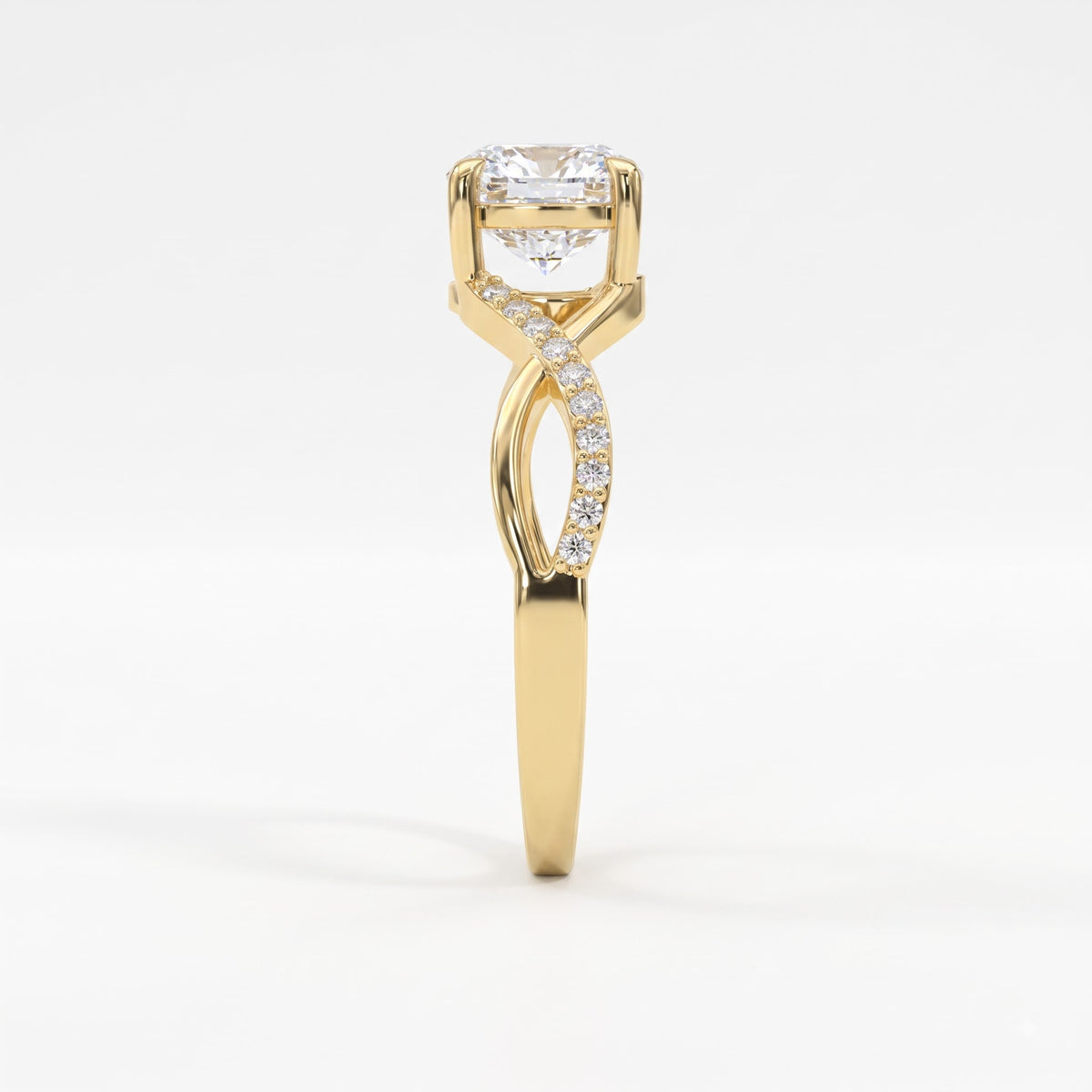 Round Celestine Élan Luxe Infinity Design Side Stone Ring