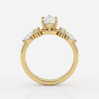 Celestia Aurelia Luxe Marquise Cut Diamond Side Stone Ring