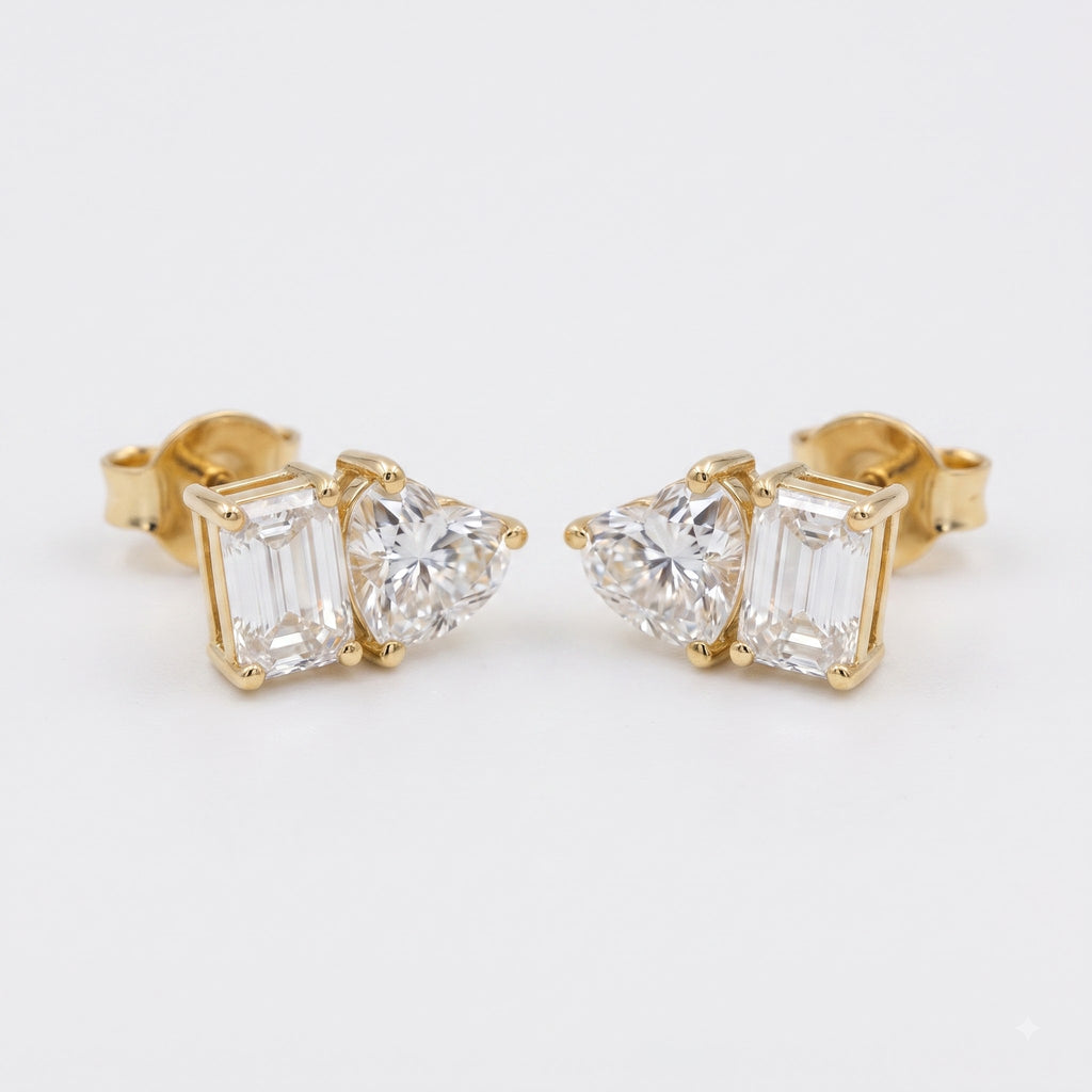 Aurelia Duo Emerald & Pear Diamond Fashion Earrings