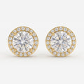 Celestia Aurelia Round Diamond Halo Stud Earrings