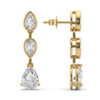 Luxury Pear Cut Three Stone Drop & Dangle Earrings