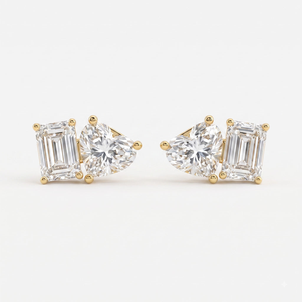 Aurelia Duo Emerald & Pear Diamond Fashion Earrings