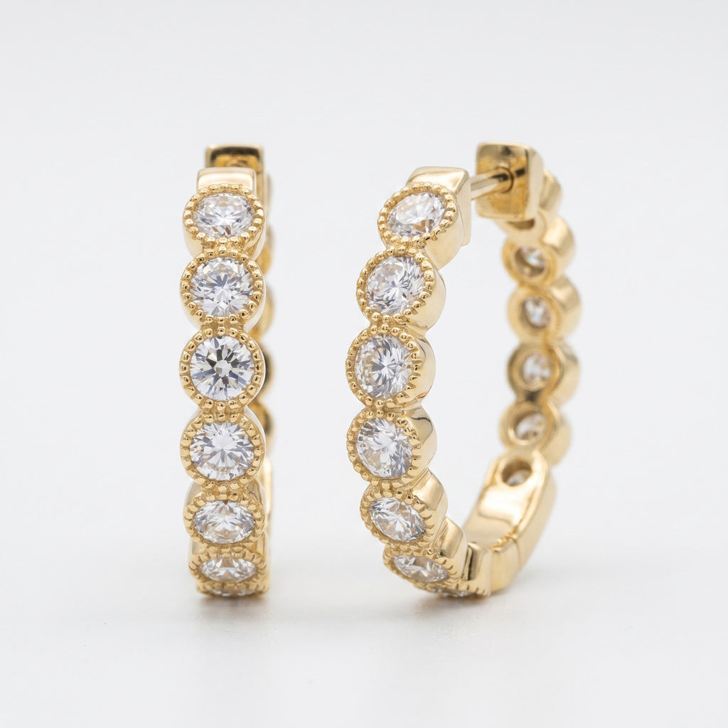 Aureline Brilliant Round Diamond Hoops Earrings