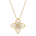 Celestia Bloom Round Diamond Floral Pendant Necklace