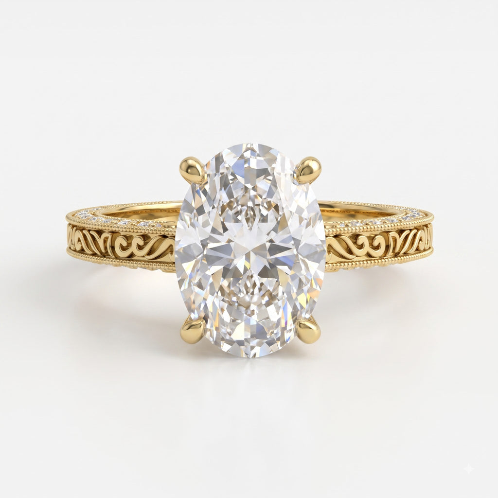 The Eternal Aurelia Oval Diamond Hidden Halo Ring