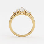 Celestial Embrace Pear Diamond three Stone Ring