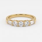 Modern Luxury Round & Tapered Baguette Diamond Eternity Band