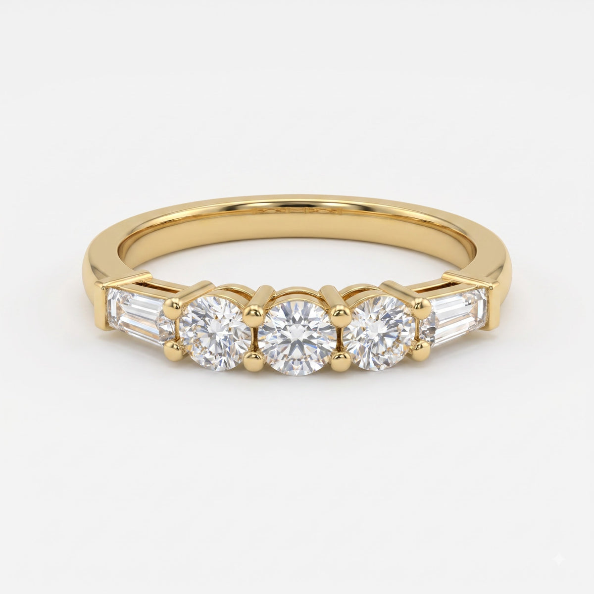 Modern Luxury Round & Tapered Baguette Diamond Eternity Band