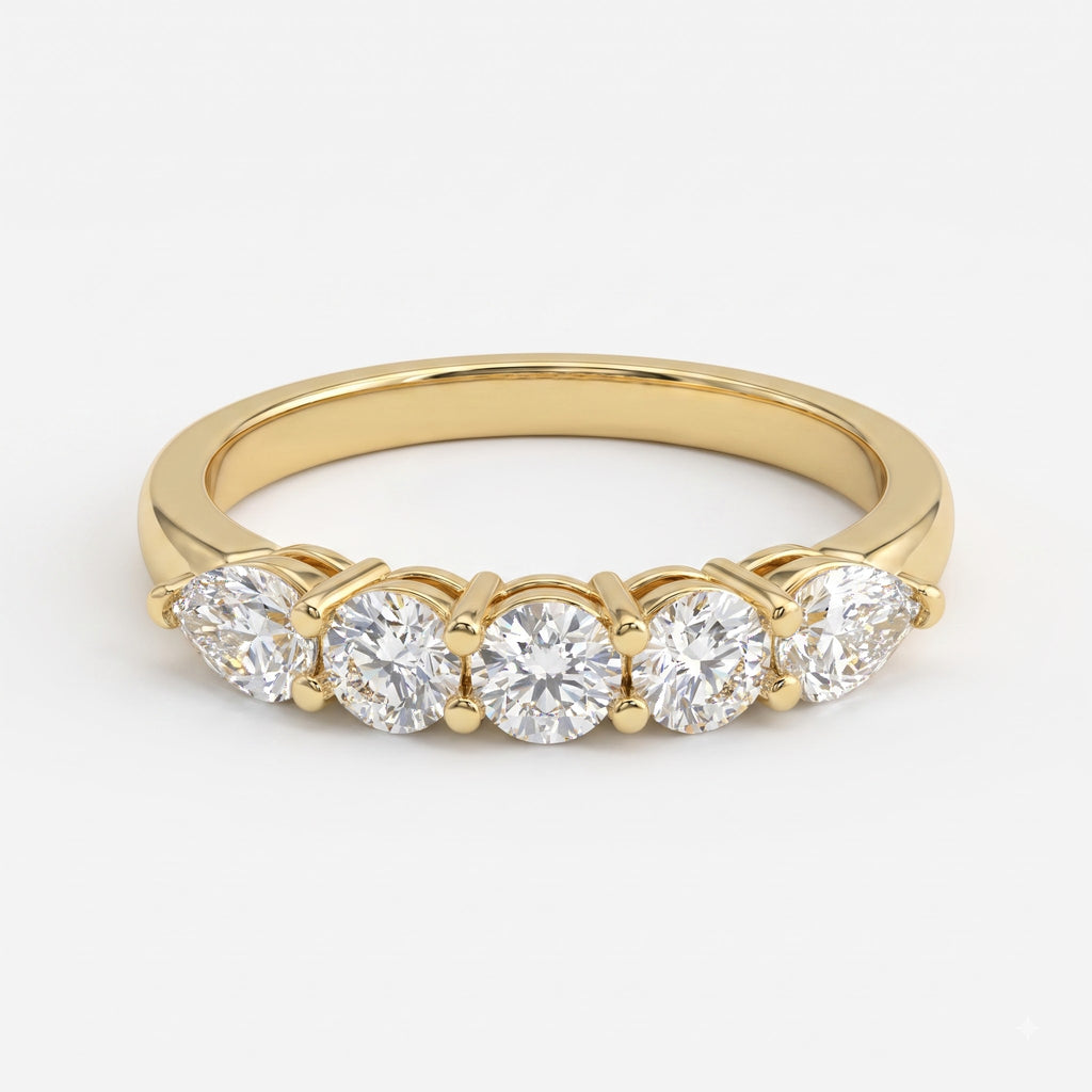 Elegant five-stone diamond Eternity ring