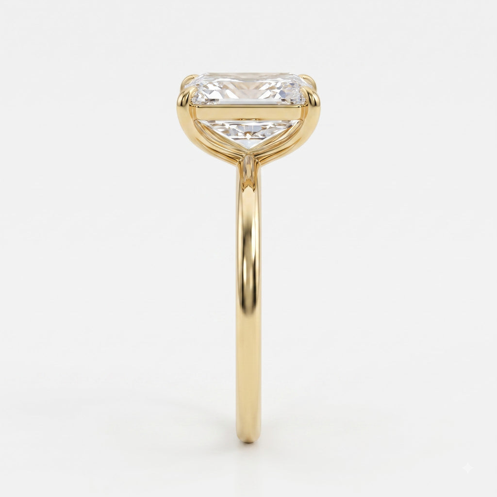 Modern heirloom luxury Emerald Cut Diamond Solitaire Ring