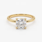 Modern Luxury Cushion Cut Diamond Solitaire Engagement Ring