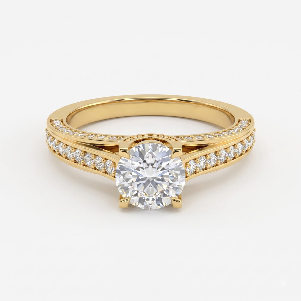 Lumière Grace Round Diamond Hidden halo Ring