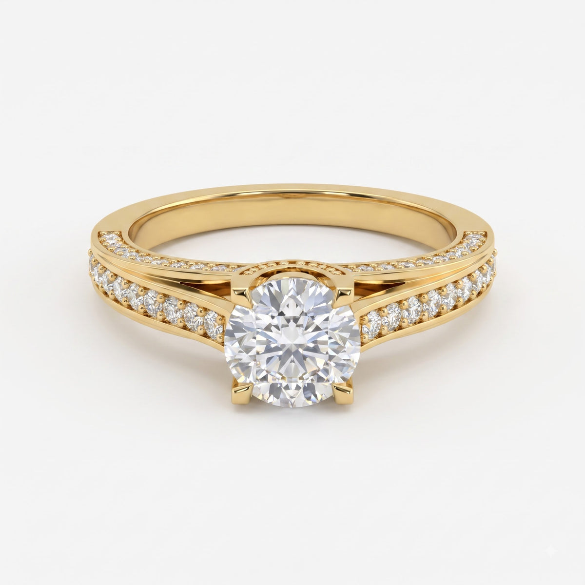 Lumière Grace Round Diamond Hidden halo Ring