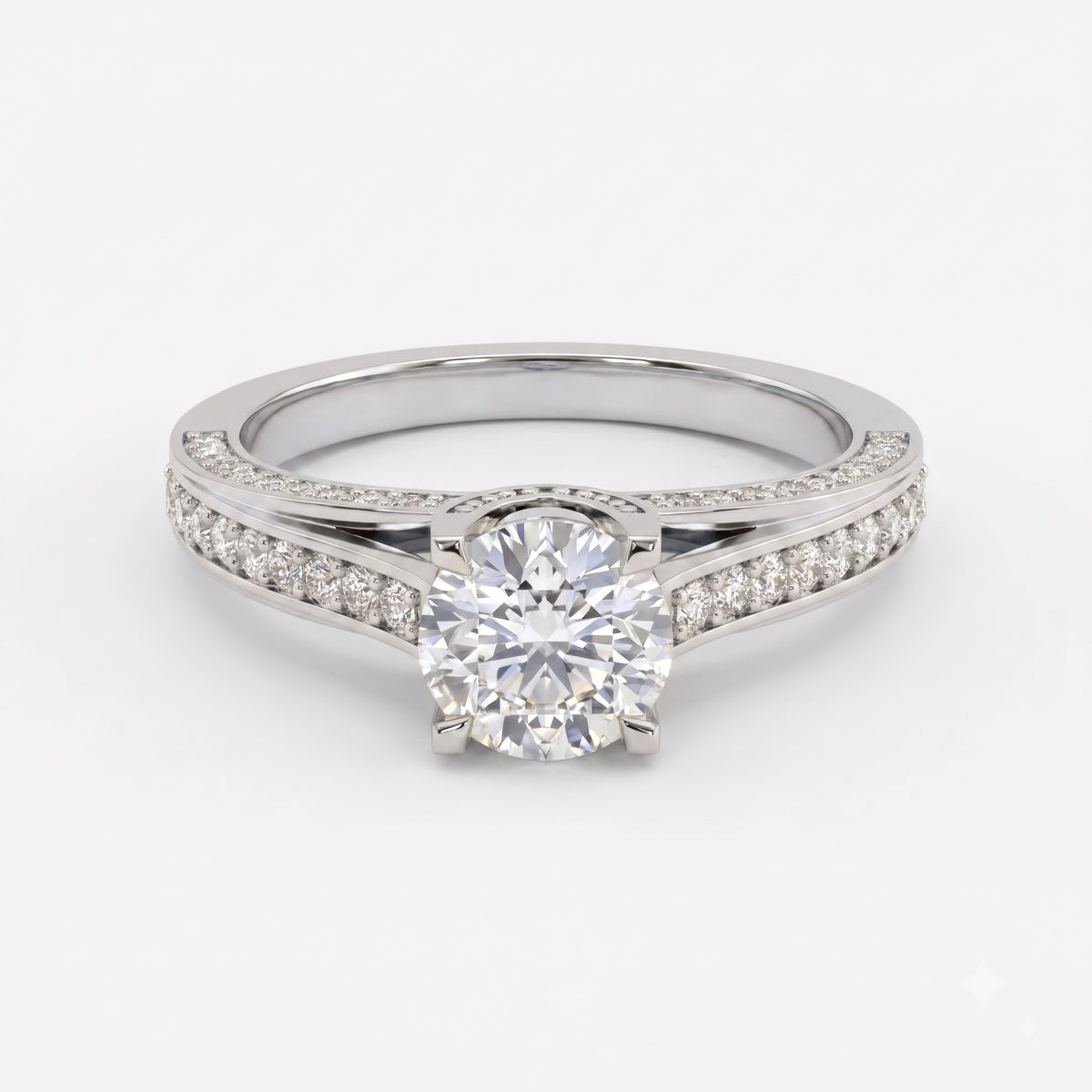 Lumière Grace Round Diamond Hidden halo Ring