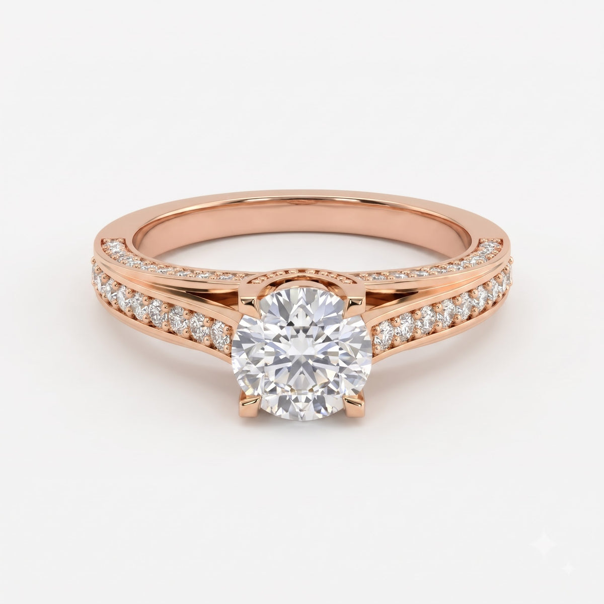 Lumière Grace Round Diamond Hidden halo Ring