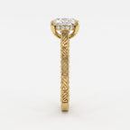 Luxury Vintage Inspired Cushion Cut Diamond Hidden Halo Ring