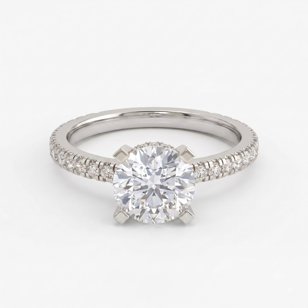 Celestia Aurelia Round Diamond Pavé Hidden Halo Engagement Ring