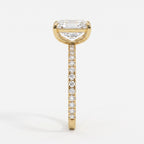 Elongated Radiant Cut Lab Diamond Engagement Ring