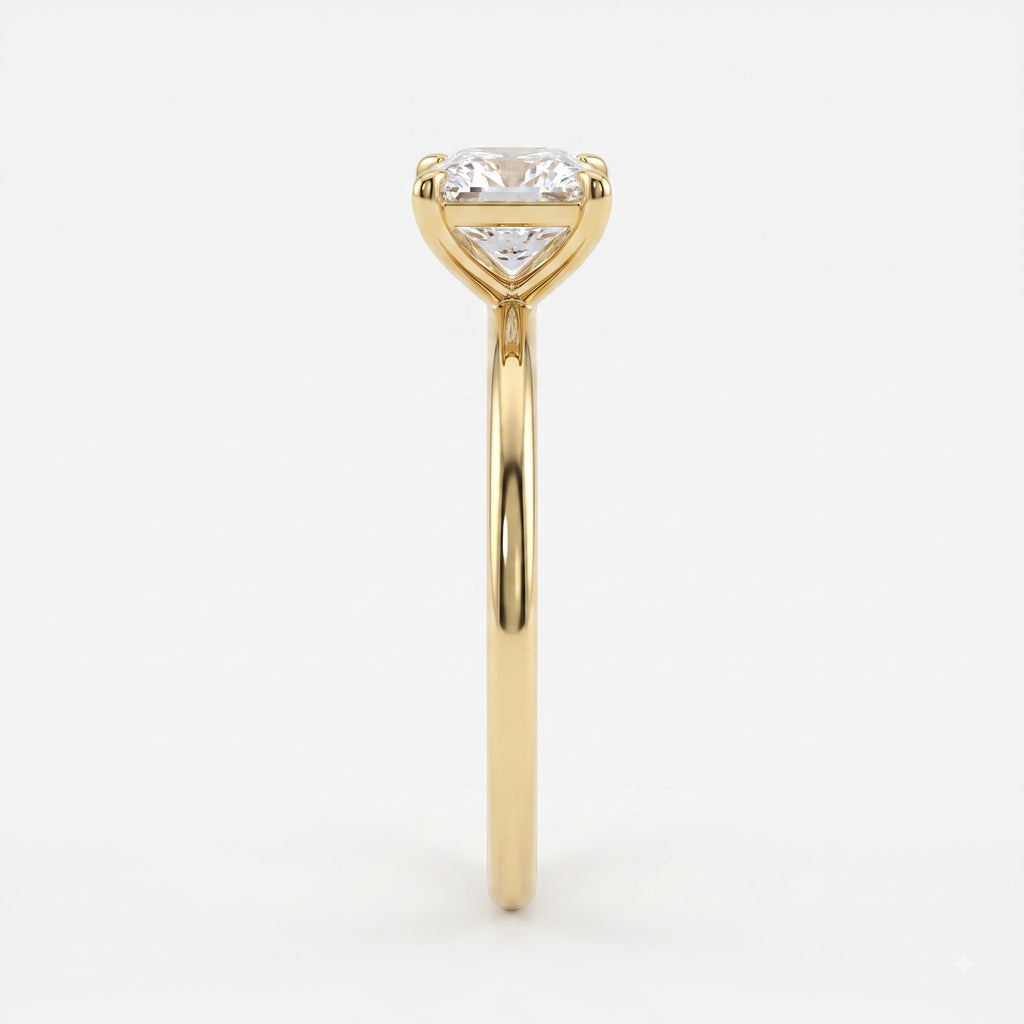 Modern Princess Cut Diamond Solitaire Engagement Ring